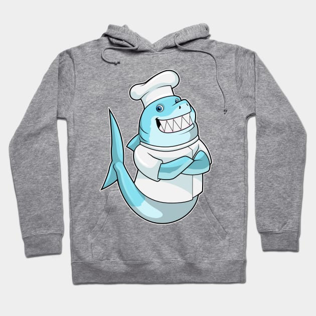 Shark as Chef with Cooking apron Hoodie by Markus Schnabel